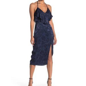BCBGENERATION Ruffle Halter Midi Dress